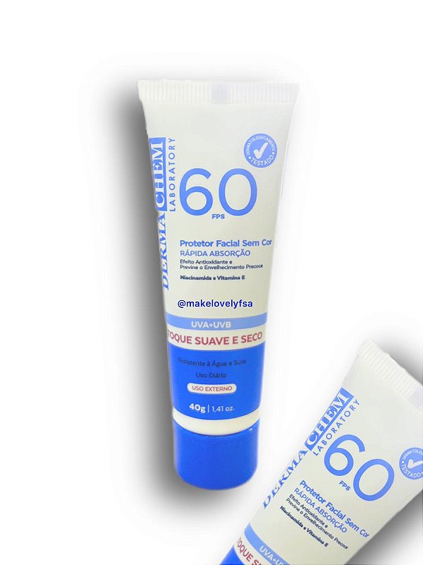Protetor solar Fps 60 Facial 40g Sun-Dermachem