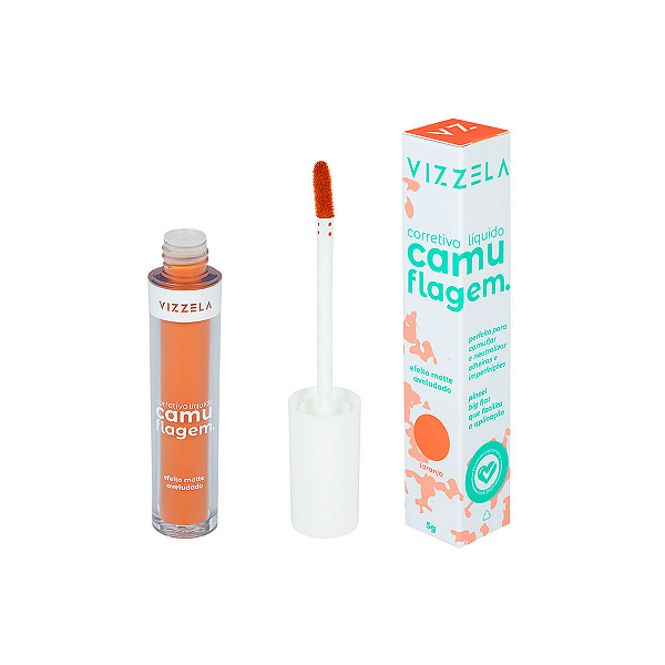 Corretivo Liquido Camuflagem Laranja - Vizzela