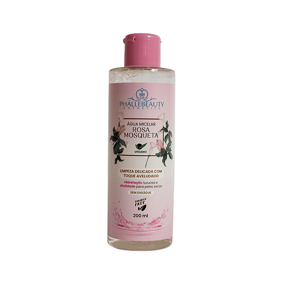Água Micelar Rosa Mosqueta 200ML - Phallebeauty