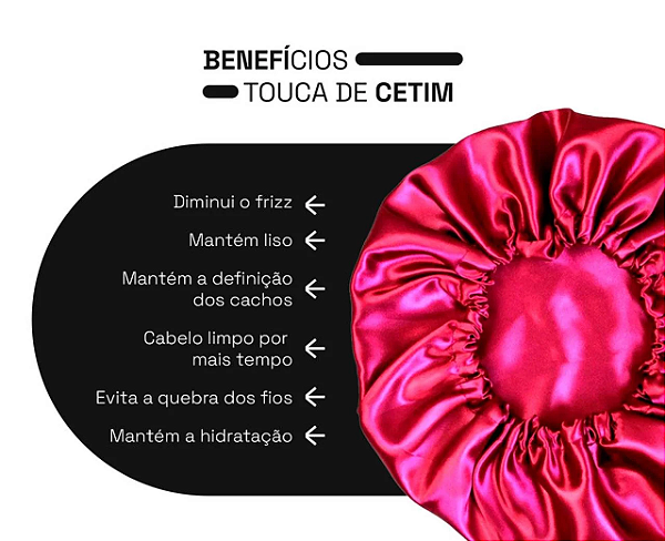 Touca de Cetim Antifrizz Dupla Grande - Importado