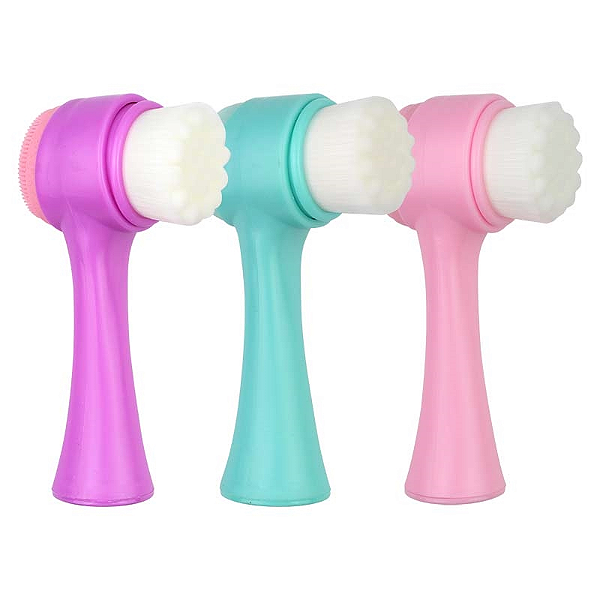 Escova De Limpeza Facial Silicone  2 em 1 - Importado