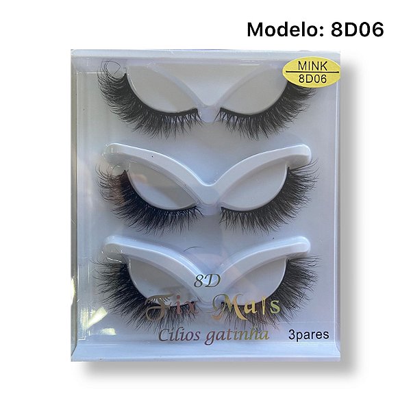 Cílios Postiços 3 pares 8D - Fix Make