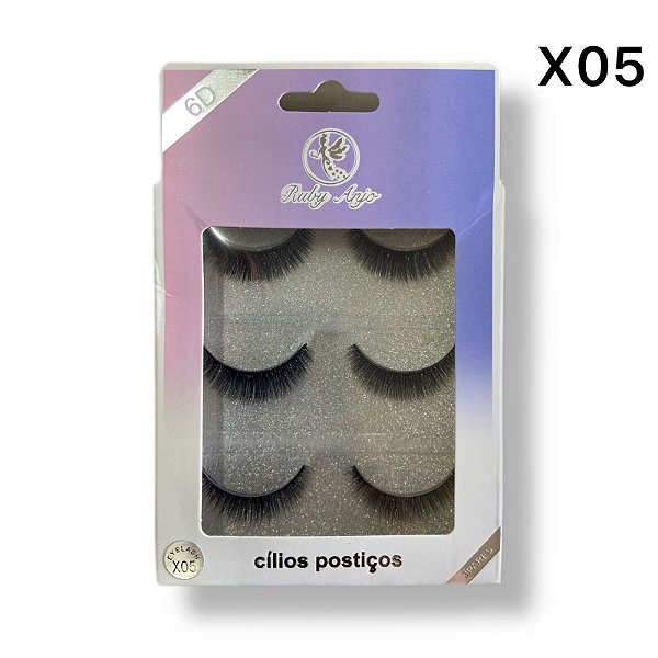 Cílios Postiços 3 pares 6D lash RA-481 - Ruby Anjo