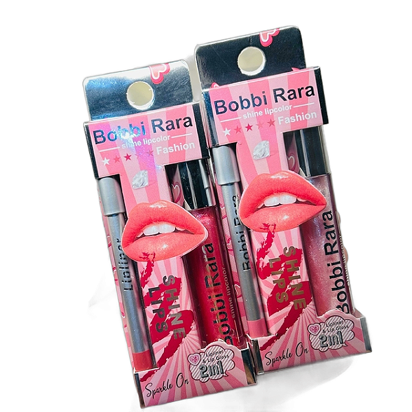 Lip Gloss Shine com Lapis Contorno Labial - Bobbi Rara