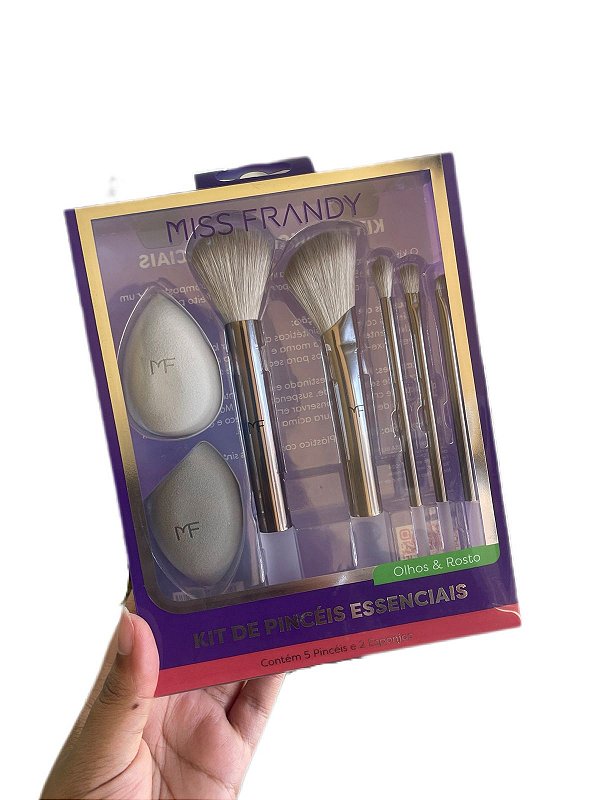 Kit de Pinceis Essenciais Olhos & Rosto - Miss Frandy