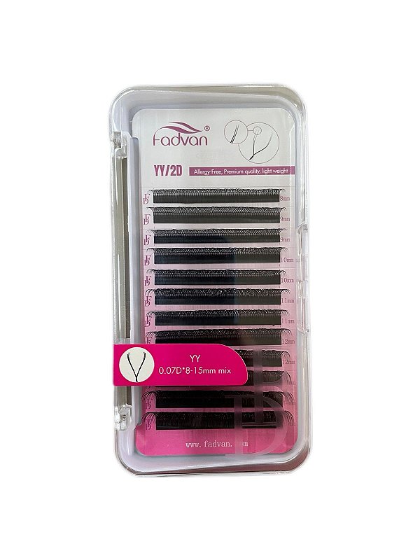 Cílios YY 2D Volume Brasileiro Fadvan 0.07 D 8-15mm Mix