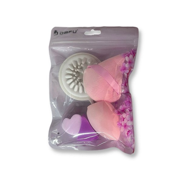 Kit Esponjas para Maquiagem e Lavar Cabelo - Dafu