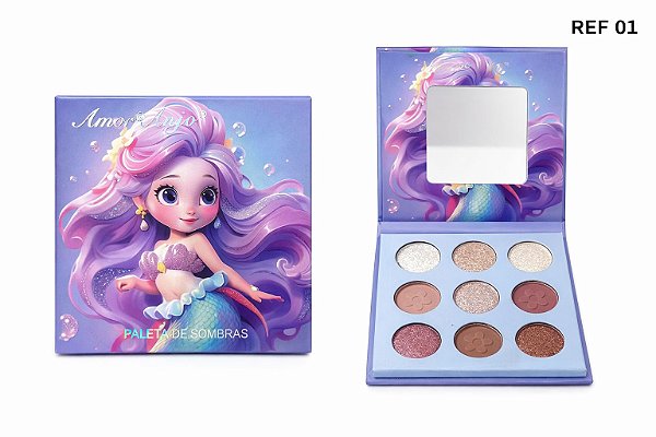 Paleta De Sombras Sereia 9 Cores - Amor e Anjo