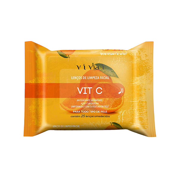 Lenço de Limpeza Facial Vitamina C - Vivai