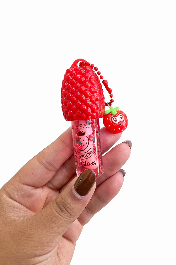 Lip Gloss Morango com Chaveiro - Huda Beauty (Limitado 1 por pessoa)