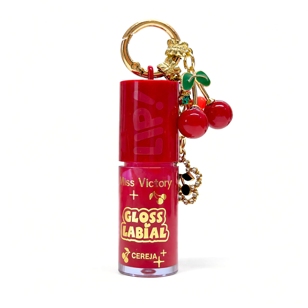 Lip Gloss Com Chaveiro Cherry Cereja - Miss Victory