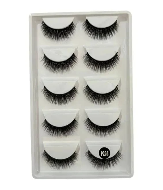 Caixa Com 5 pares de Cílios Postiços 6D Efeito Mink - Real Love