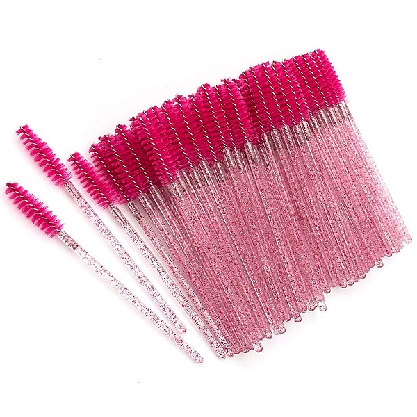 Kit 50 Escovinhas Com Glitter Descartáveis P/ Extensão de Cílios e Sobrancelhas
