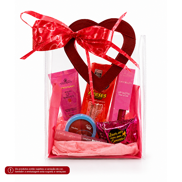 Kit Coração com Maquiagem para Presente + Brinde