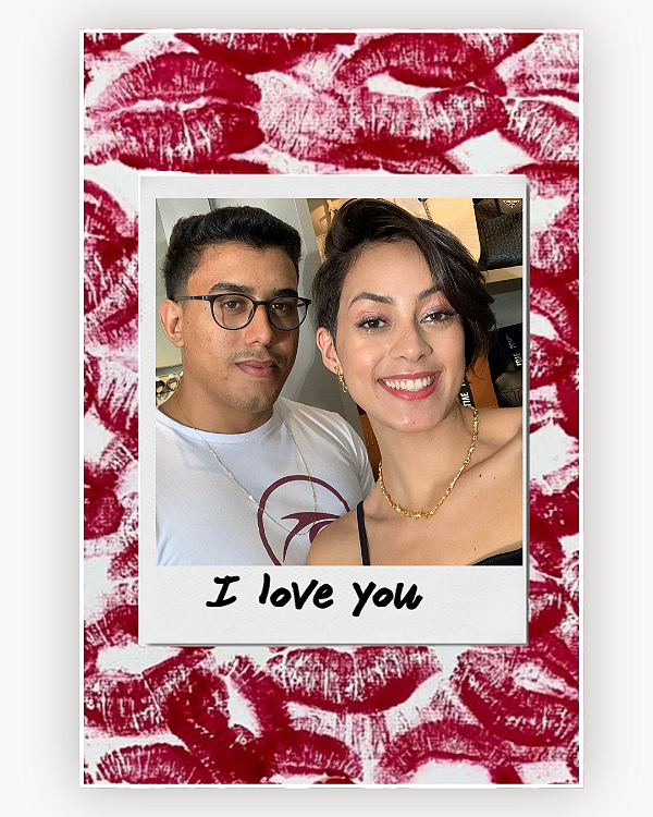 Quadro Polaroid Personalizado Beijos Dia dos Namorados 10x15