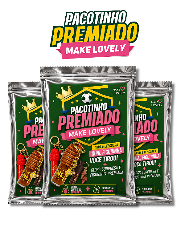 Combo 5 Pacotinho Premiado com GLoss Surpresa - Make Lovely
