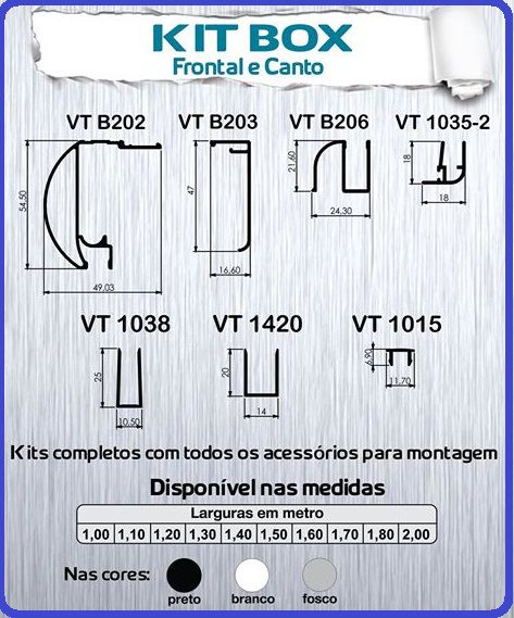 KIT BOX CORRER 8 MM FRONTAL E CANTO