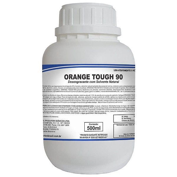 Desengraxante à Base D' Limoneno(90%) Orange Tough 90 500ml - Spartan