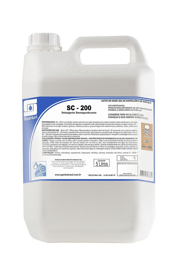 Detergente Desengordurante SC-200 5 litros - Spartan