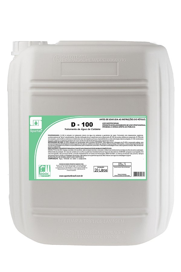 Tratamento de Água Em Caldeiras D-100 20Litros - Spartan