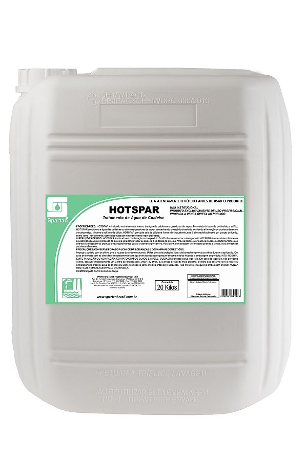 Tratamento de Água De Caldeiras Hotspar 20 litros - Spartan