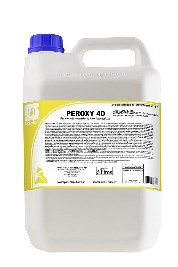 Desinfetante Hospitalar Peroxy 4D 20 litros - Spartan