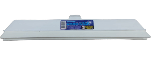 Rodo Plástico 50cm Com Cabo Madeira 1,30 Branco - Sanches