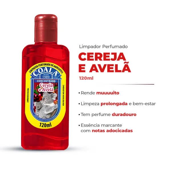 Limpador Perfumado Coala Cereja e Avelã 120ml