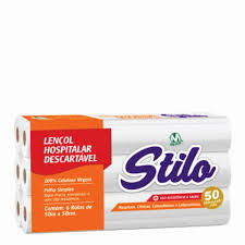 Lençol Hospitalar Descartável 6 rolos 50x50 100% Celulose - Meyors
