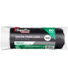 Saco Lixo 60L Médio 100unid - Superpro