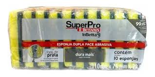 Esponja Dupla Face Ions De Prata Esfrebom 10 unid.  - Superpro
