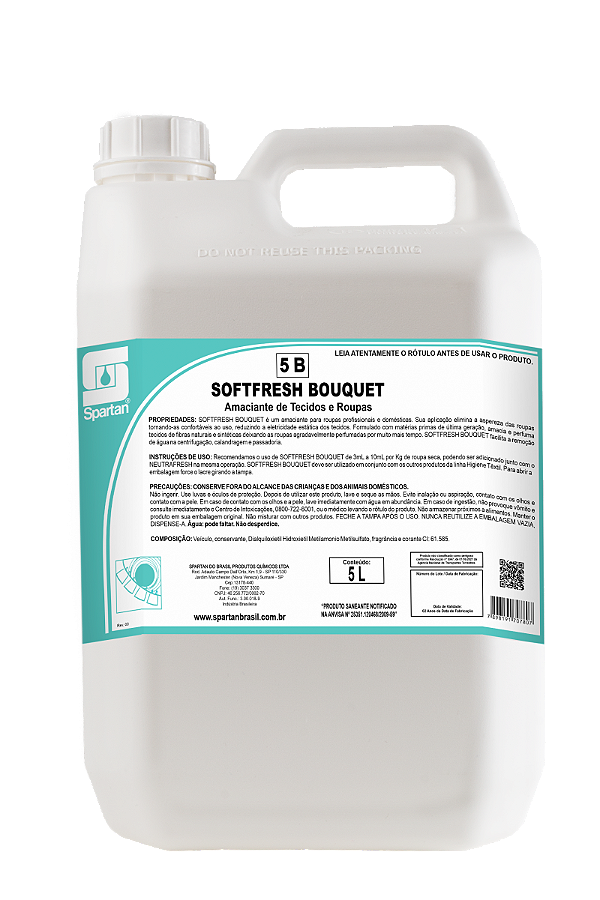 Amaciante Roupas Softfresh Bouquet 5L - Spartan