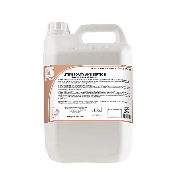 Sabonete Espuma Antisséptico Lite'n Foamy Antiseptic B 5L - Spartan