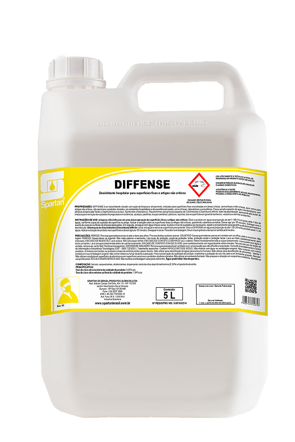 Desinfetante Hospitalar Diffense 5L - Spartan