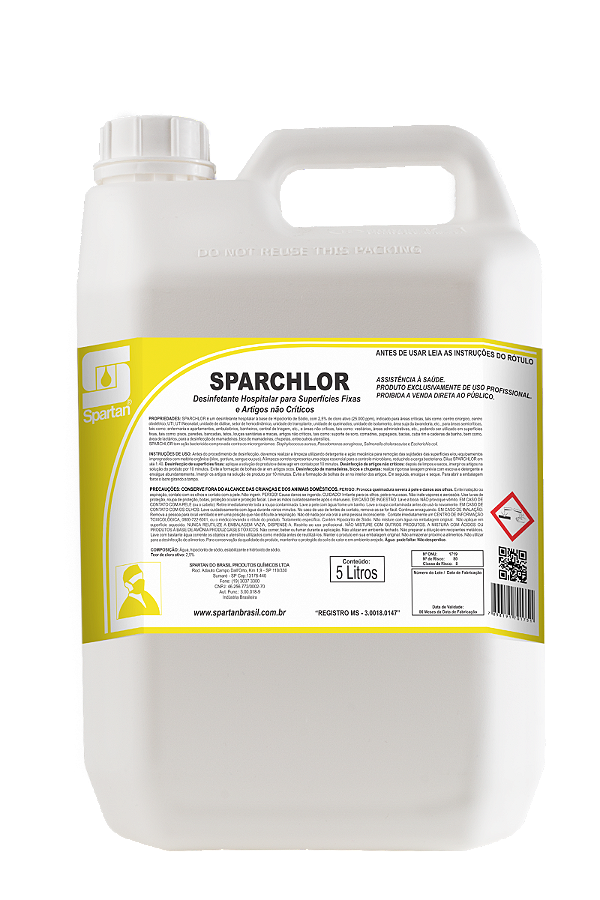 Desinfetante Hospitalar Sparchlor 5L - Spartan