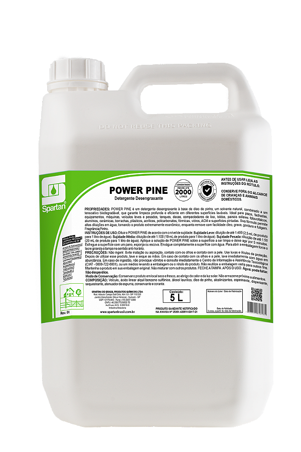 Detergente Desengraxante Power Pine 5L - Spartan