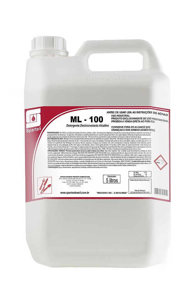 Detergente Limpa Forno ML100 5L - Spartan