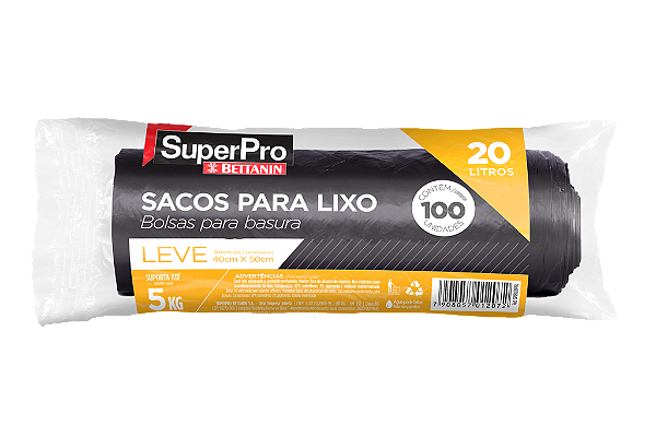 Saco Lixo 20L Leve Rolo c/ 100unid - Superpro