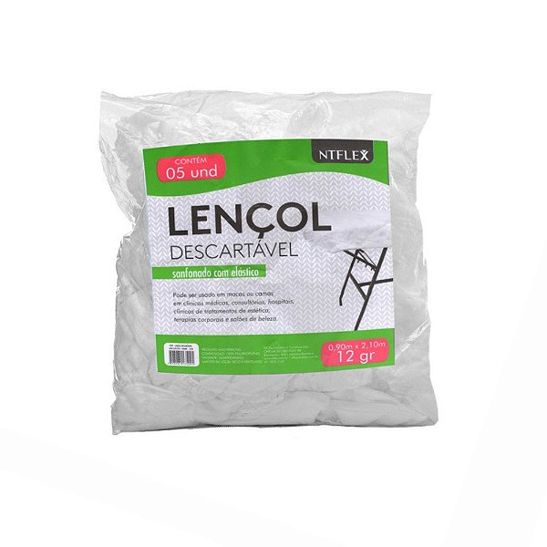 LENÇOL DESC. C/ELÁSTICO SANFONADO GR 12 NT FLEX - 10 UNIDADES