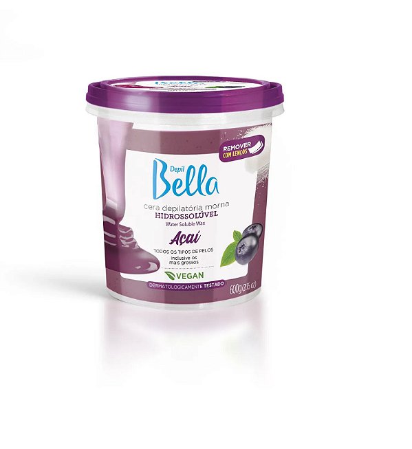 Cera Hidrossolúvel Natural Depil Bella Açaí 600 g