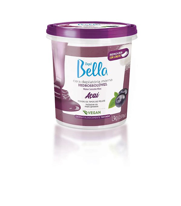 Cera Hidrossolúvel Natural Depil Bella Açaí Morna 1300 g