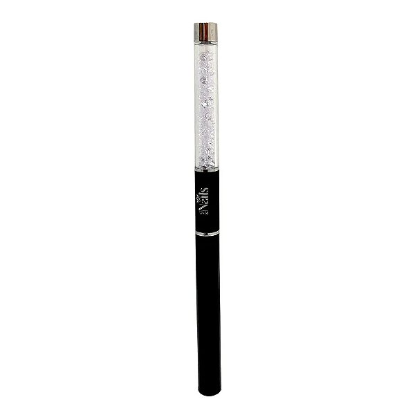 Pincel Kolinsky de Cerdas Naturais Preto com Cristais N.08# - King Nails