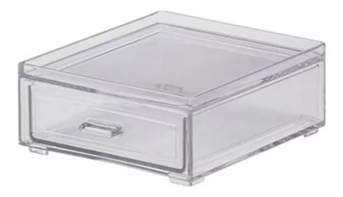 Caixa organizadora gaveta pequena 12,5x11x5cm - Paramount - Cristal - 1084