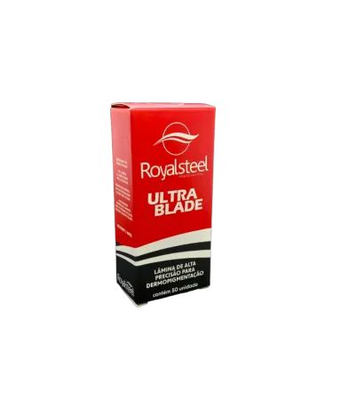 Caixa de Lâmina Ultra Black - Royal Steel (Cx .50) 14 Pontas 0.18mm Chanfrada/vermelha
