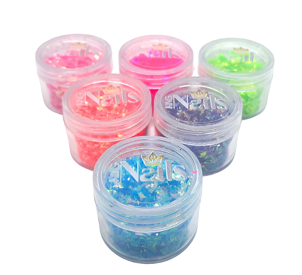 Glitter Flakes Coloridos 2,5G - King Nails