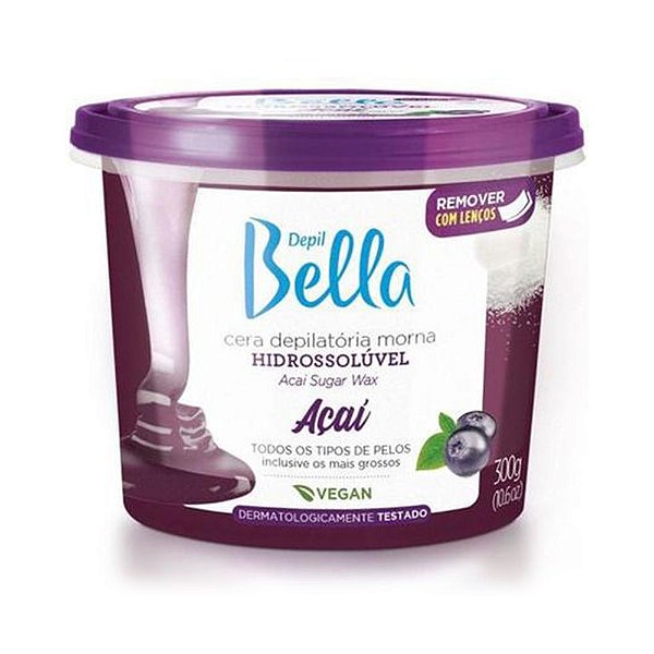 Cera Hidrossolúvel Natural Depil Bella Açaí 300 g