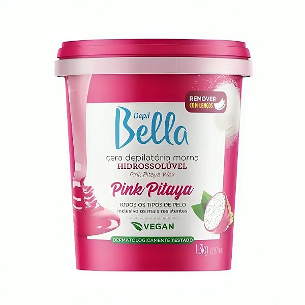 Cera Hidrossolúvel Natural Pink Pitaya Morna Depil Bella 1300g