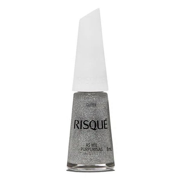 Esmalte Risqué Glittler Prata As Mil Purpurinas 8ml