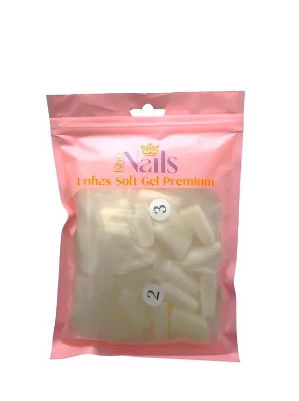 Postica Gel Quadrada Curvatura C Natural 360 unidades - King Nails