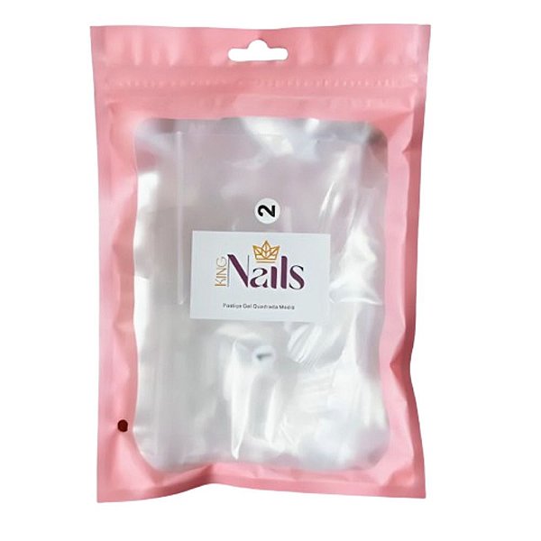 Postica Gel Quadrada Media Transparente 500 unidades - King Nails